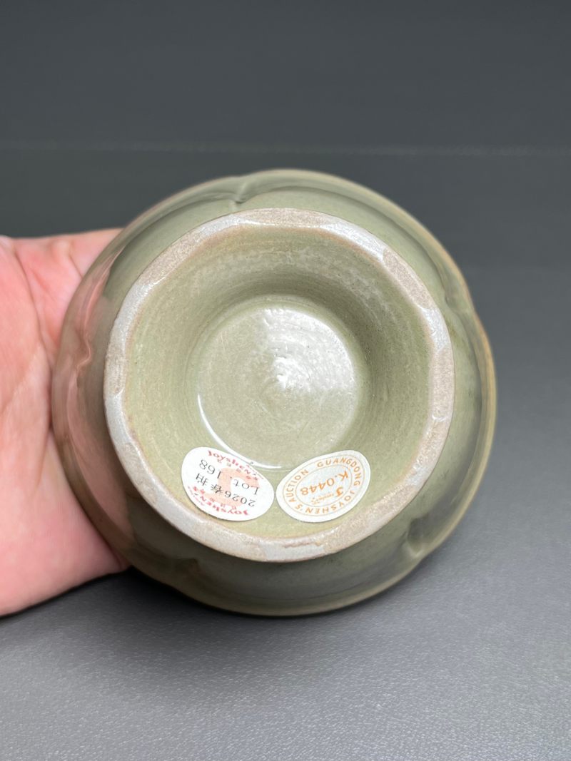 明或明以前  青釉花口高足杯 - 图14