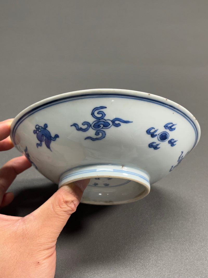清康熙 青花云鹤纹盘 - 图10