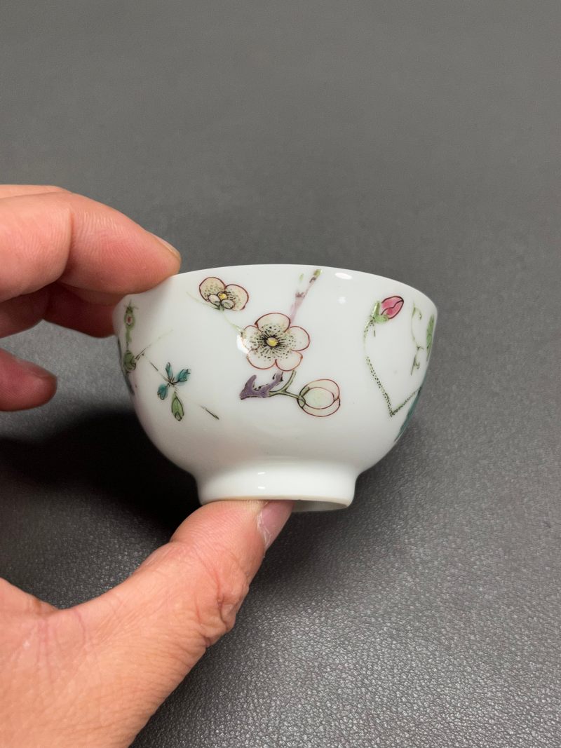 清雍正 粉彩花卉纹杯 - 图10