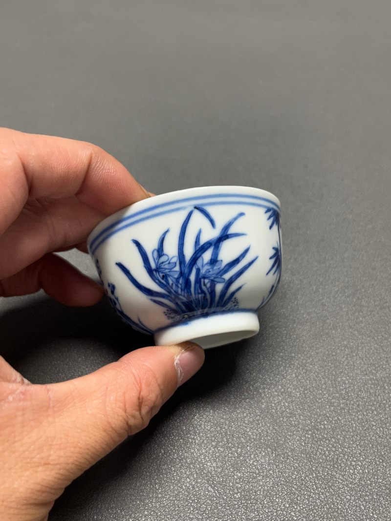 清光绪  青花外四君子内团龙纹茶圆 - 图6