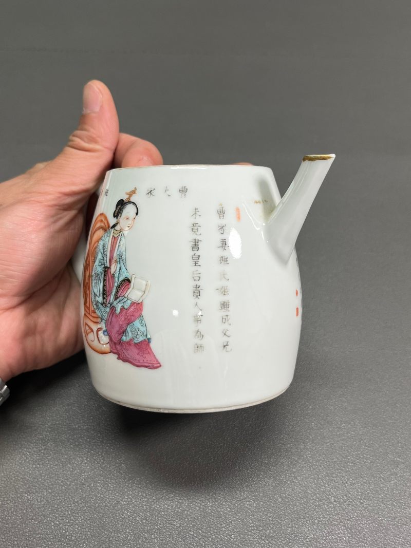 清道光  粉彩“无双谱”故事图执壶 - 图6