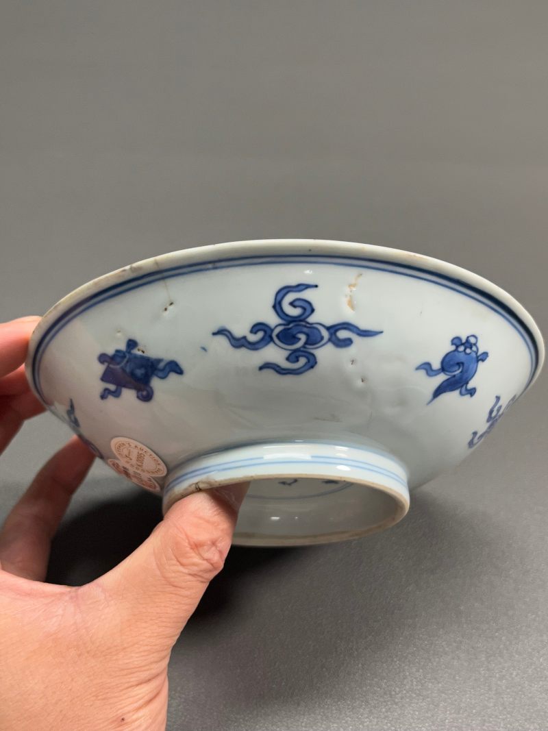 清康熙 青花云鹤纹盘 - 图11