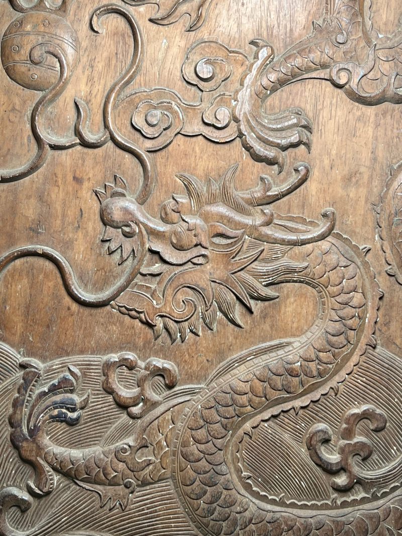 清 硬木龙纹象棋盘 - 图5
