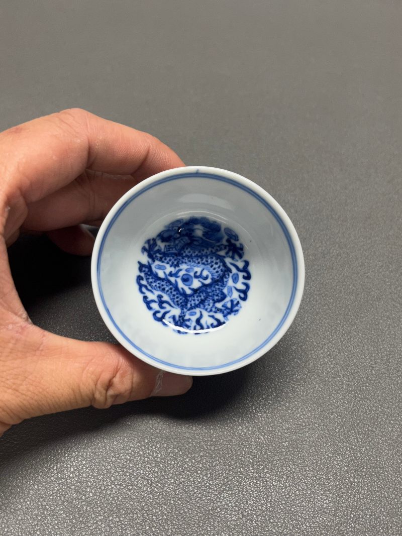 清光绪  青花外四君子内团龙纹茶圆 - 图7