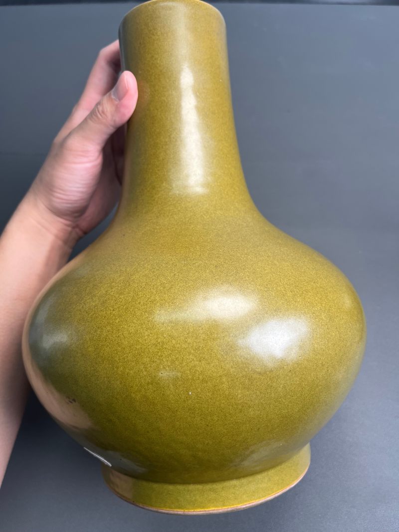 清光绪  茶叶末釉荸荠瓶 - 图6