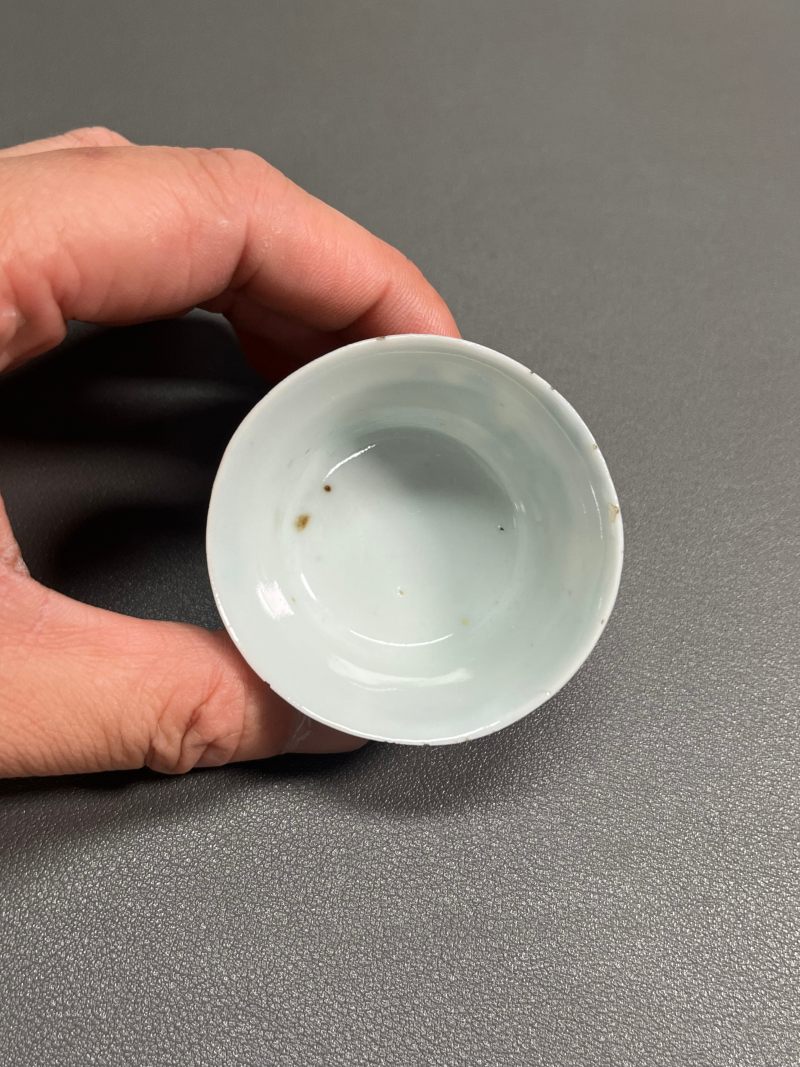 清中期  青花渔家乐图若深杯（一组 5 只） - 图9