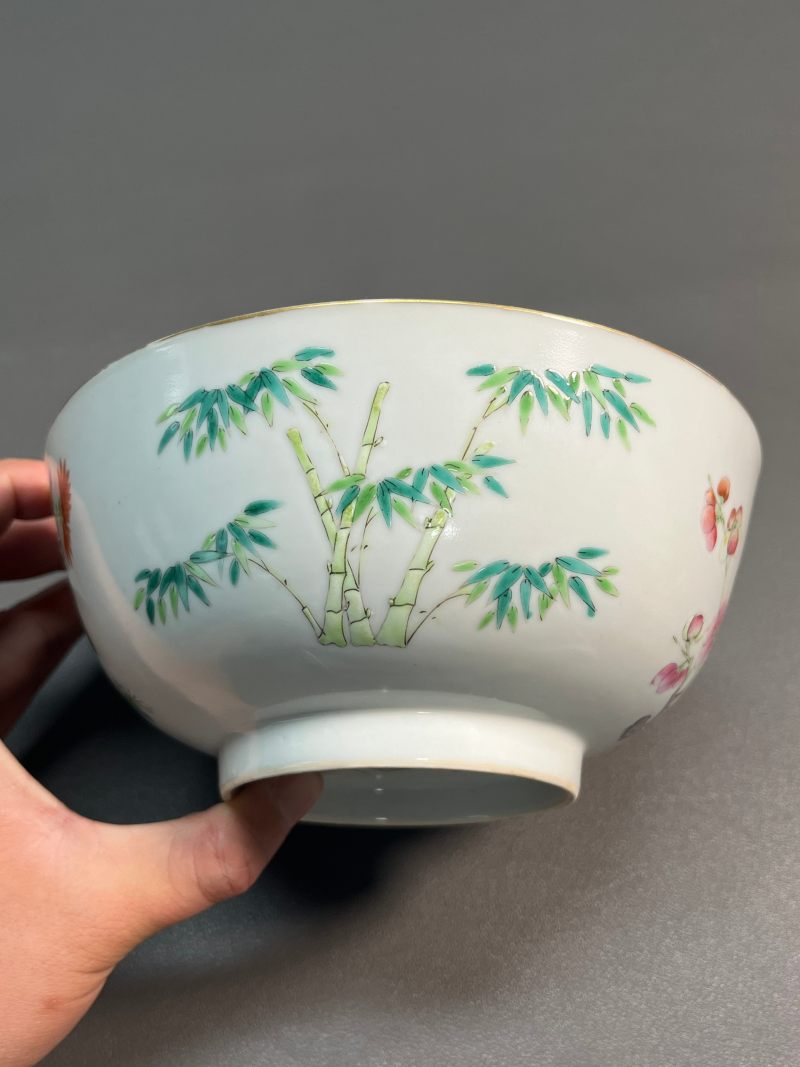 清道光  粉彩“梅兰竹菊”四君子图碗 - 图5