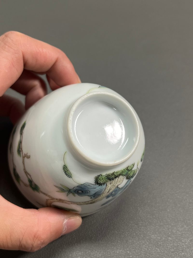 清道光  粉彩鹤鹿同春图杯 - 图13