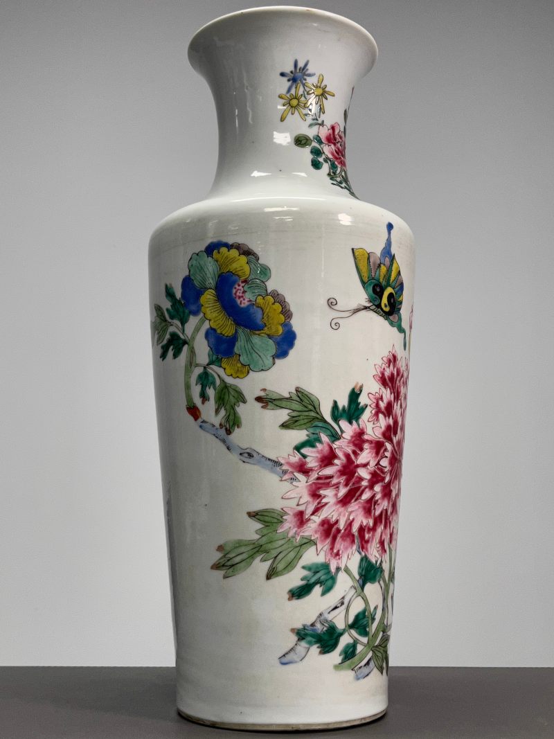 清雍正 粉彩花鸟图棒槌瓶 - 图5