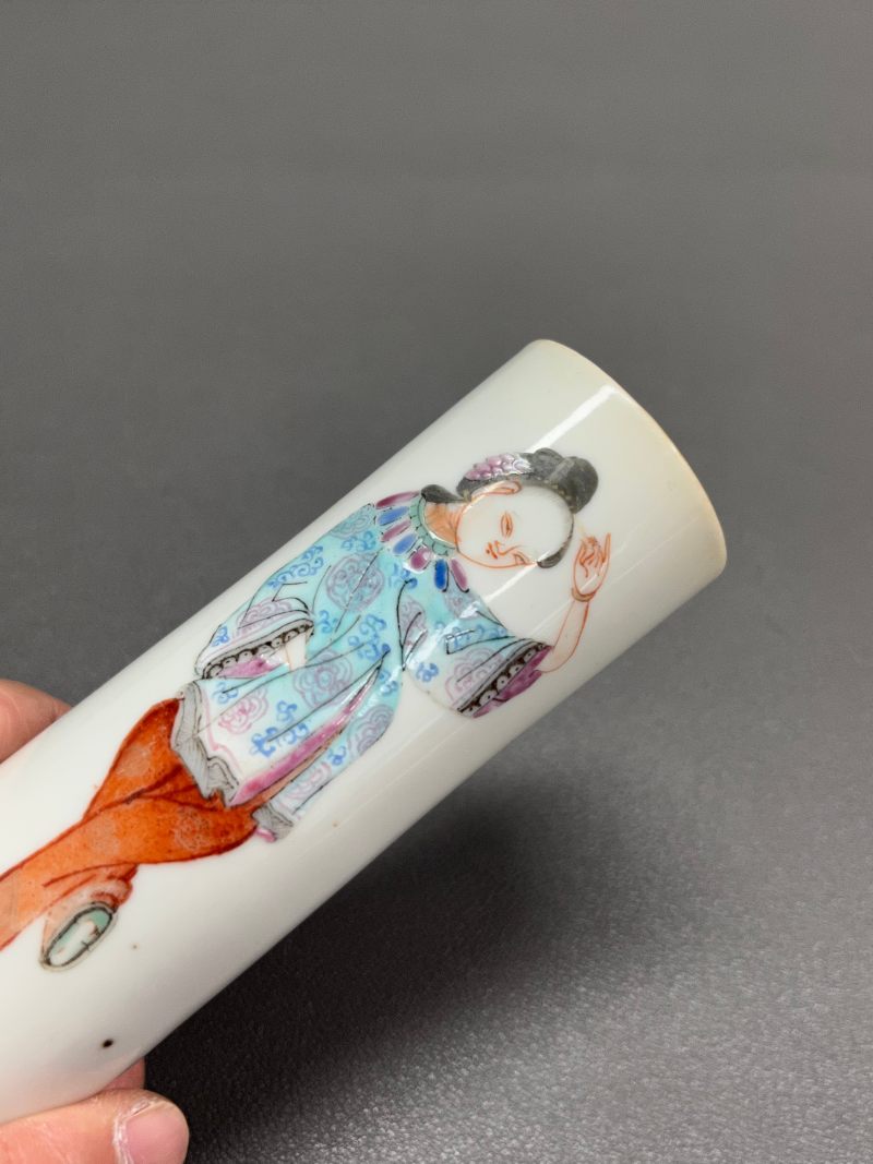 清道光  粉彩仕女图香筒 - 图8