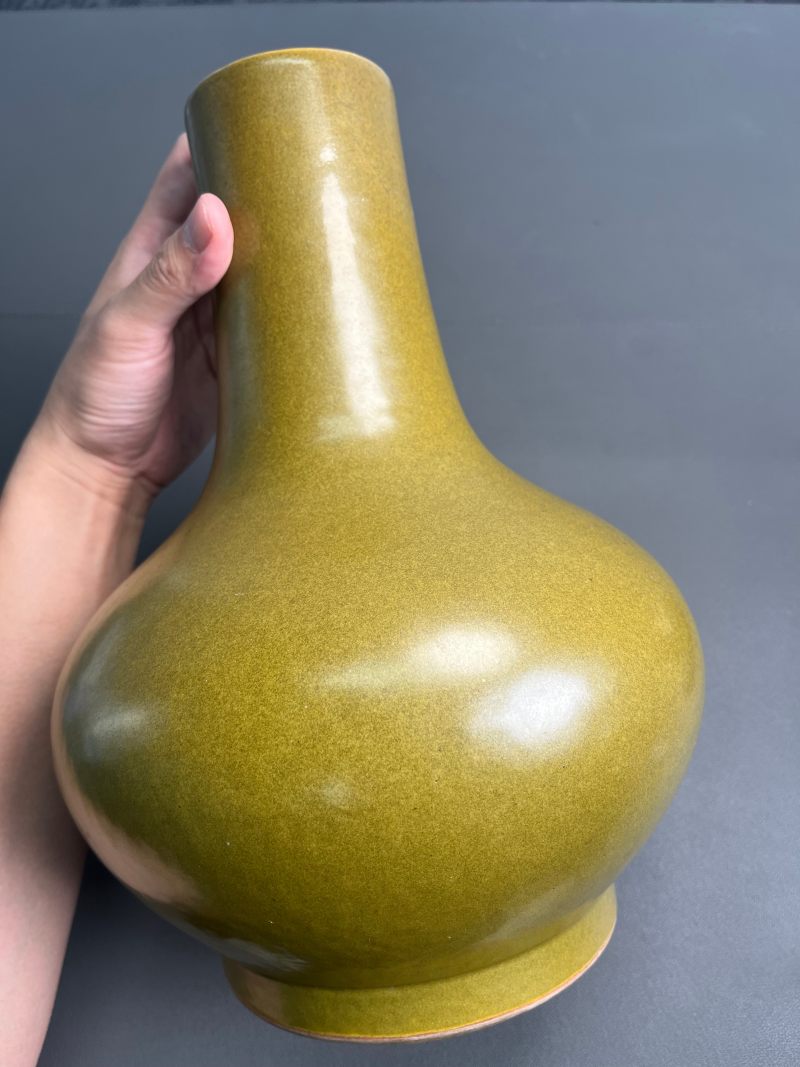 清光绪  茶叶末釉荸荠瓶 - 图7