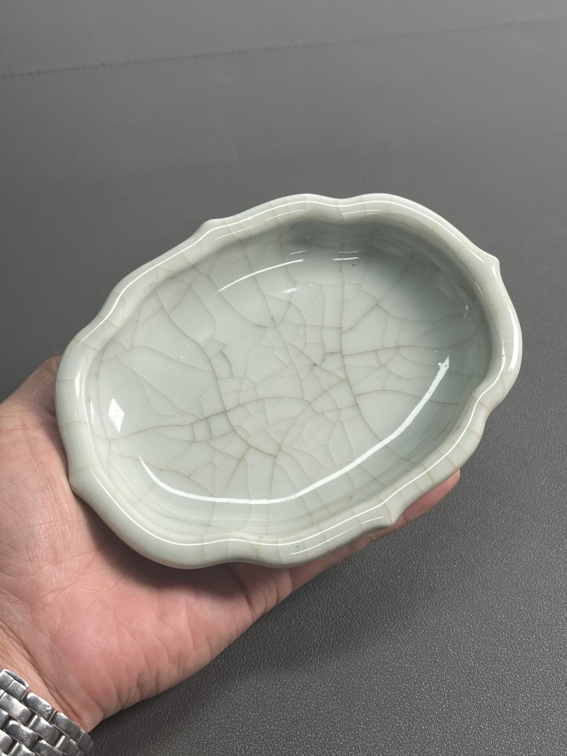 清雍正  仿哥釉海棠洗 - 图7