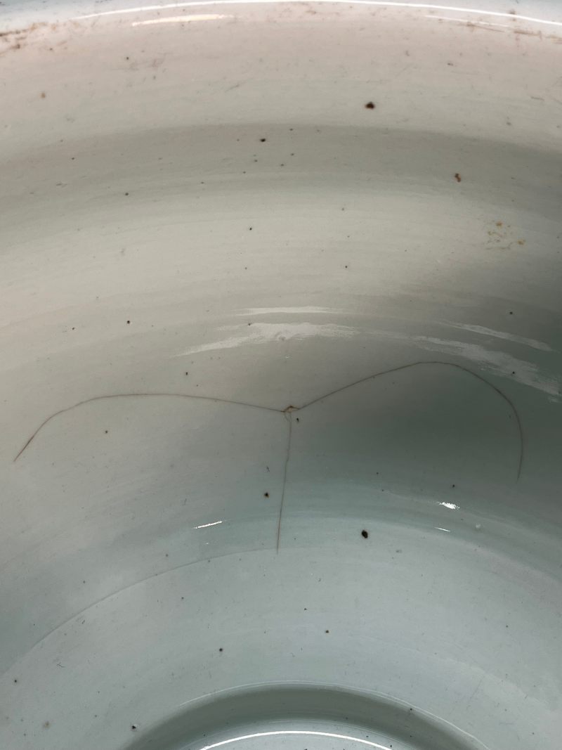 清光绪  素三彩花卉开光花鸟纹铺首缸 - 图21