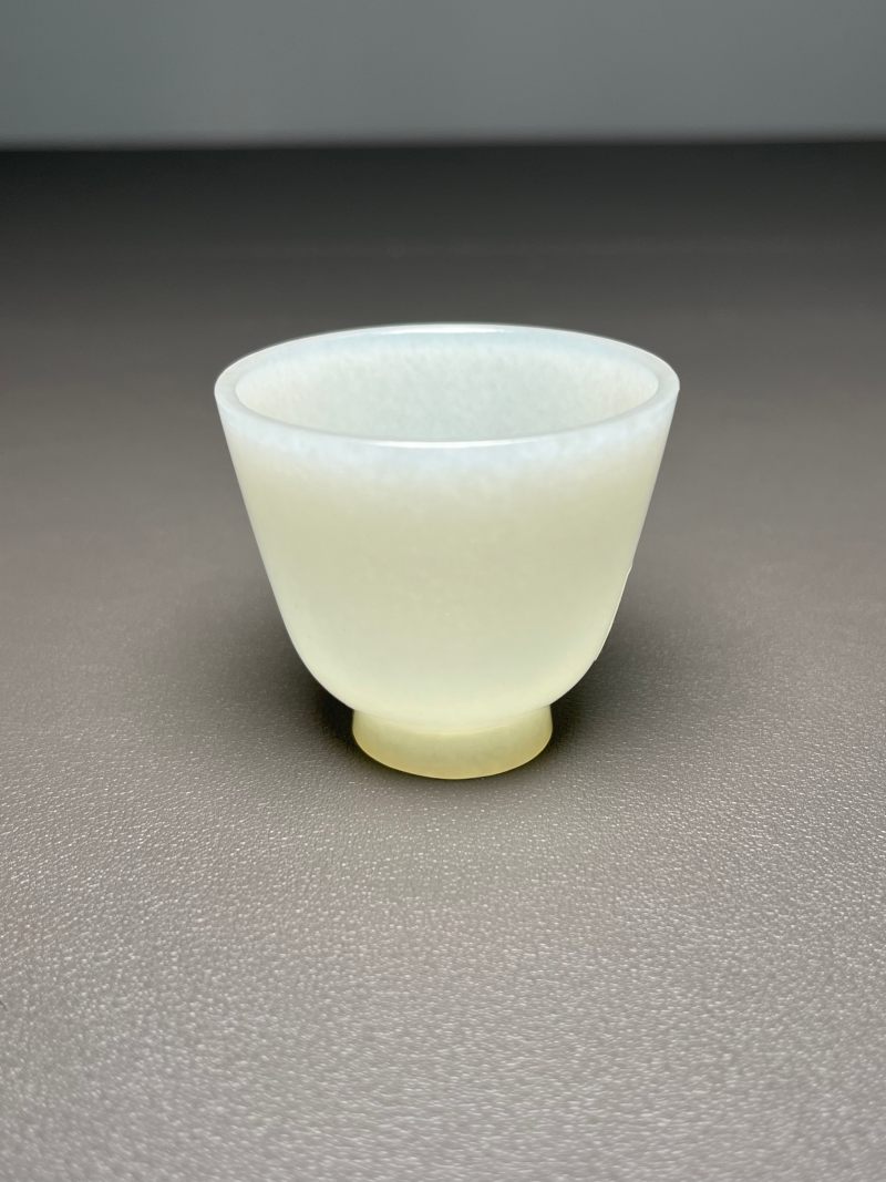 清中期  白玉杯（带木座） - 图3
