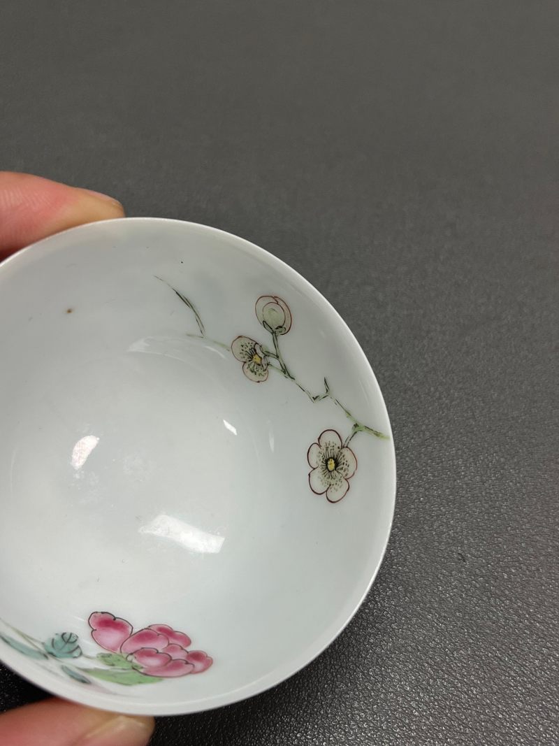 清雍正 粉彩花卉纹杯 - 图13