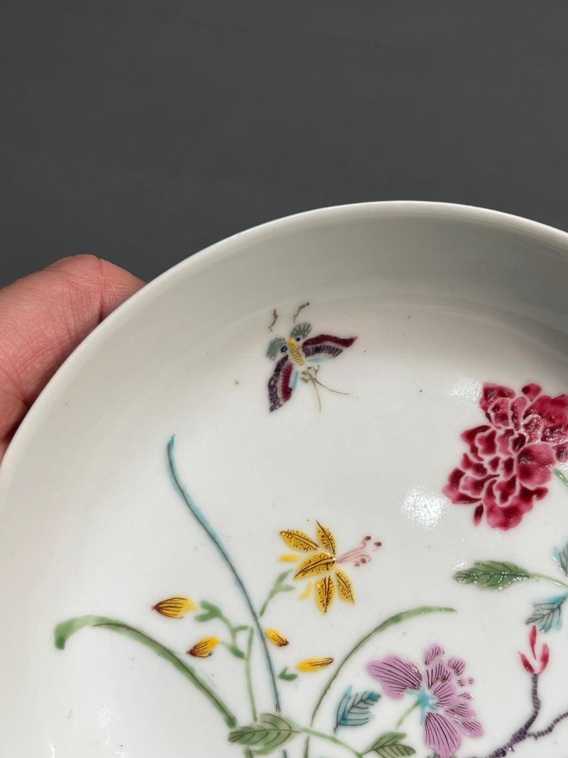 清雍正  粉彩蝶恋花盘 - 图6