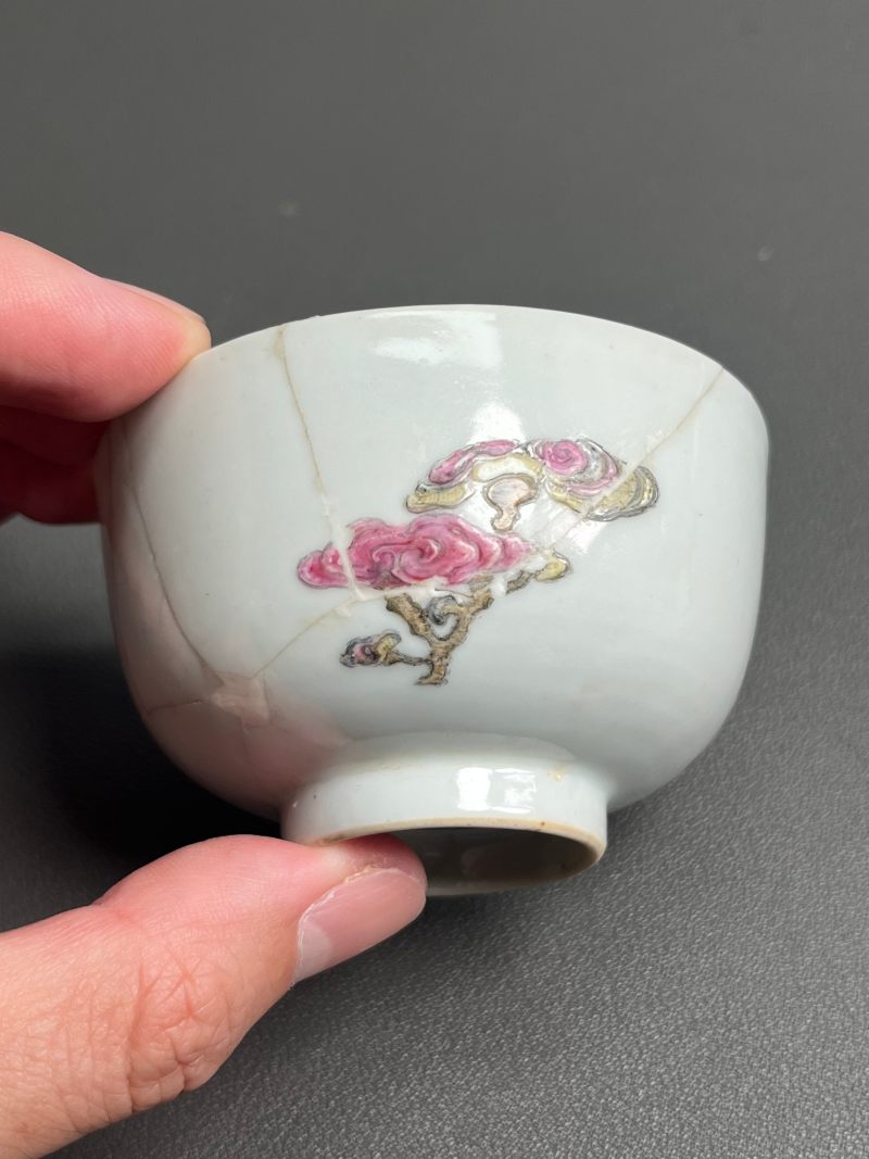 民国或更早  珐琅彩灵芝杯 - 图4