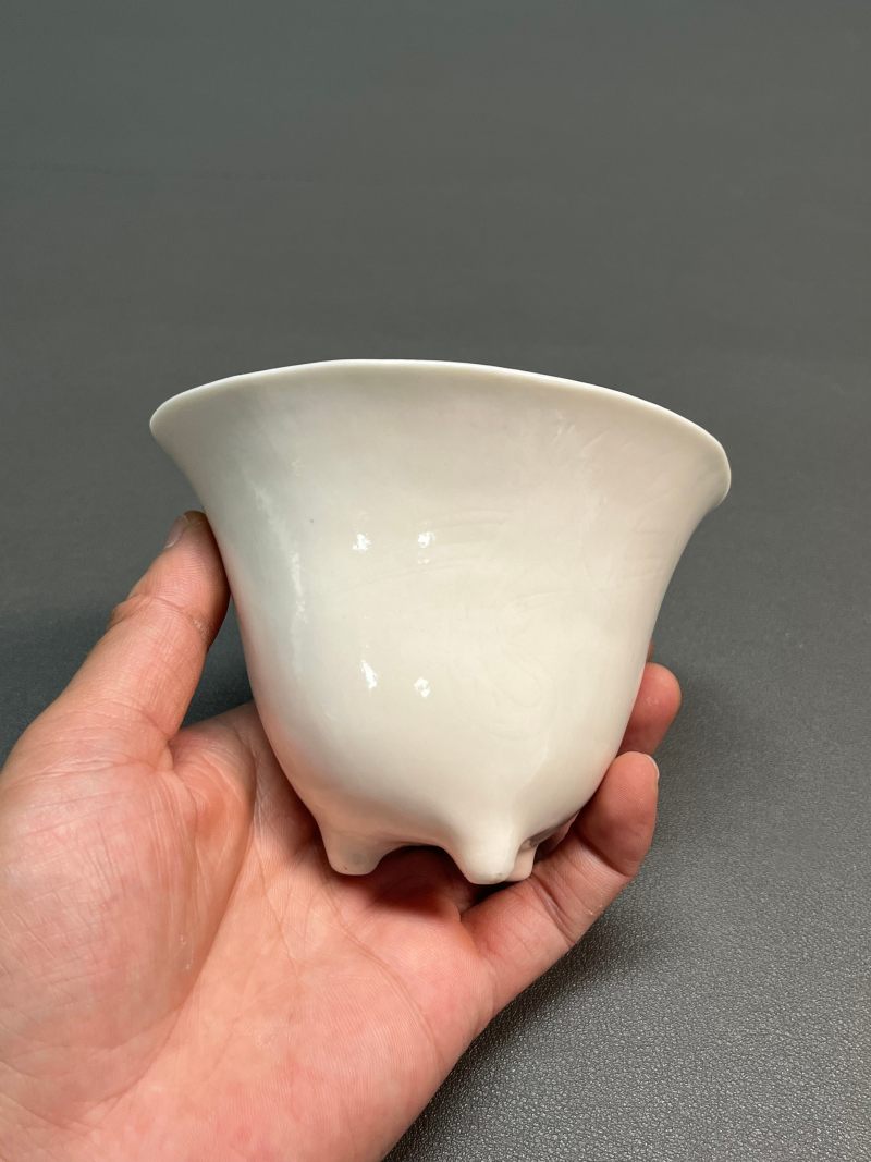 清康熙  德化窑白釉暗刻诗文杯 - 图14