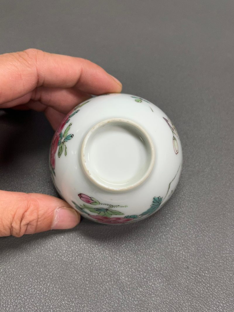 清雍正 粉彩花卉纹杯 - 图14