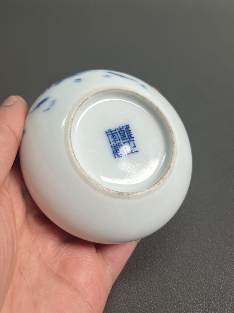 民国  王步风格青花花鸟印盒 - 图23