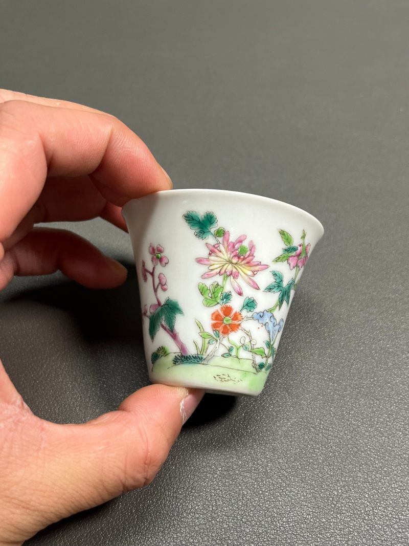 清道光  粉彩花卉纹杯（一对） - 图15