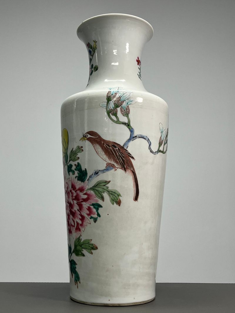 清雍正 粉彩花鸟图棒槌瓶 - 图7