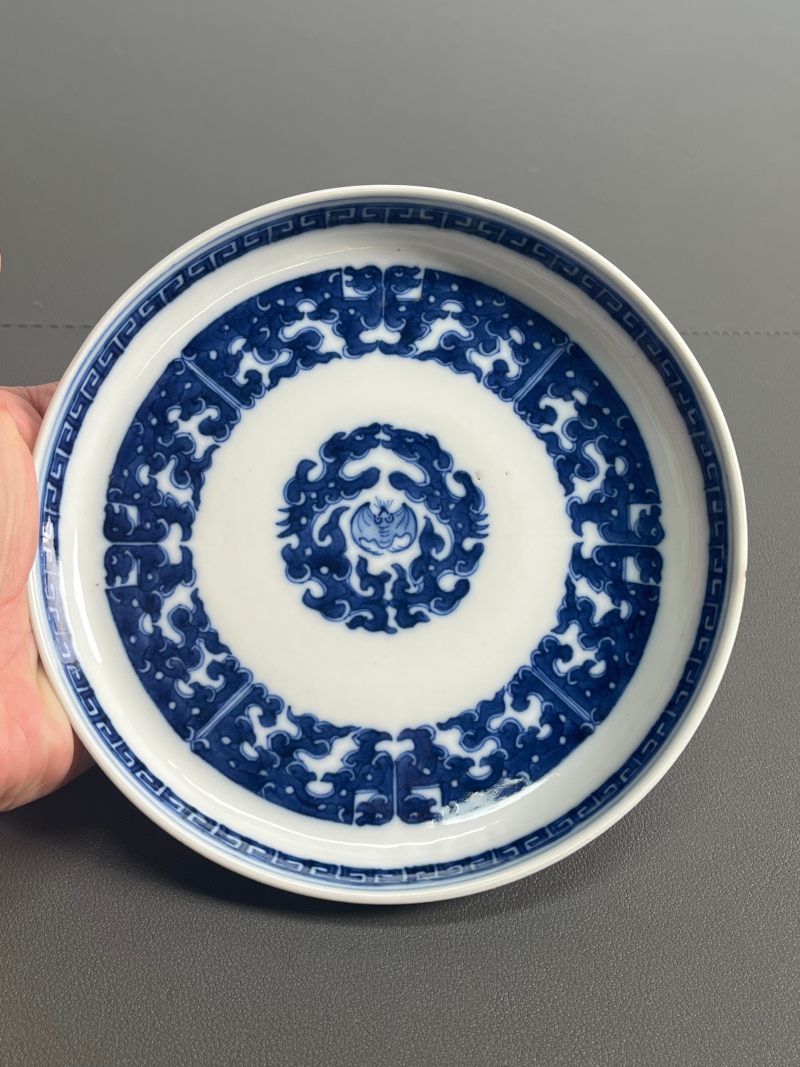 清乾隆  青花福寿夔龙纹镗锣洗（一对） - 图11