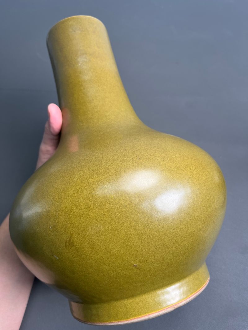 清光绪  茶叶末釉荸荠瓶 - 图9