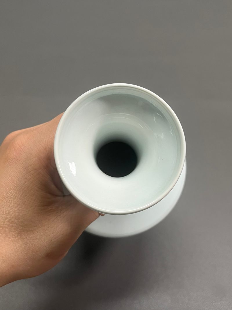 清雍正  青花“瑞兽望月”图弦纹盘口瓶 - 图11