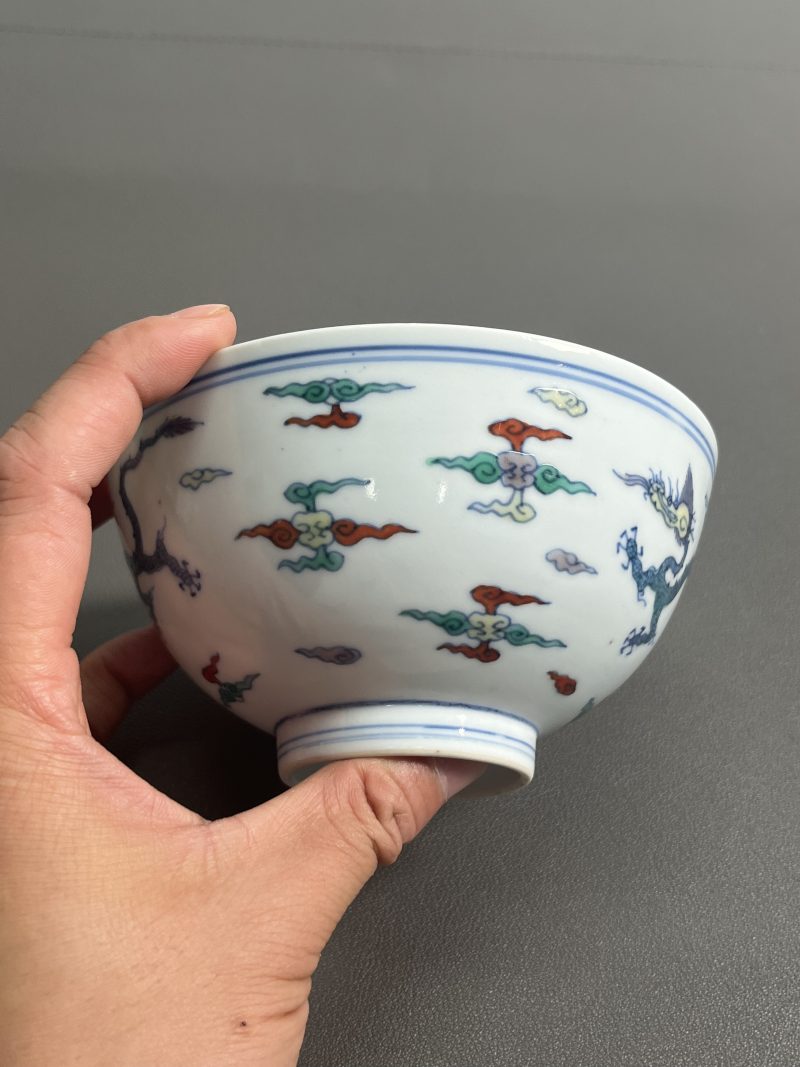 清雍正 斗彩龙纹茶圆 - 图7