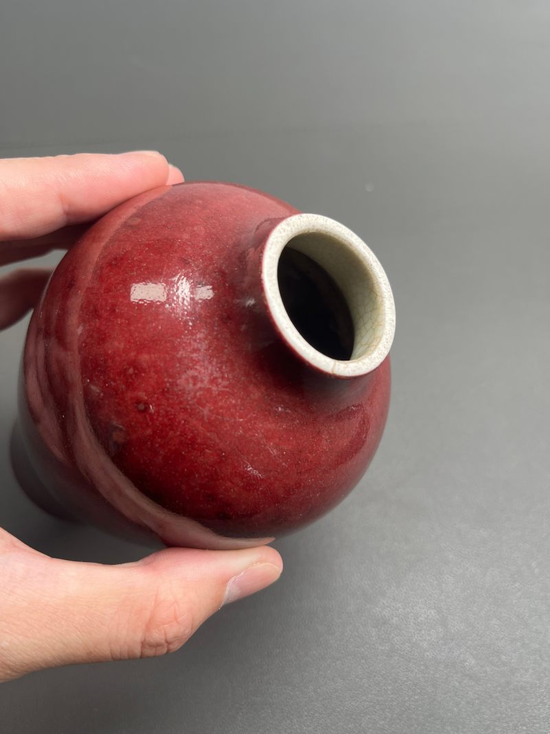 清康熙  郎窑红釉梅瓶 - 图14