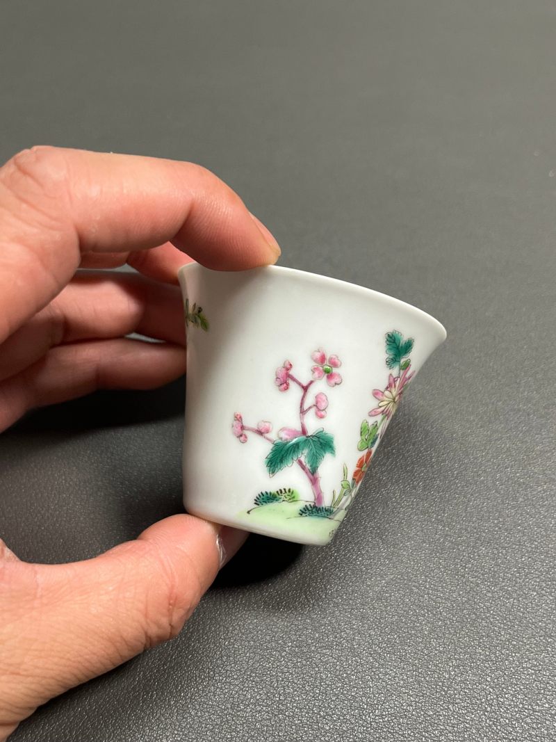 清道光  粉彩花卉纹杯（一对） - 图16