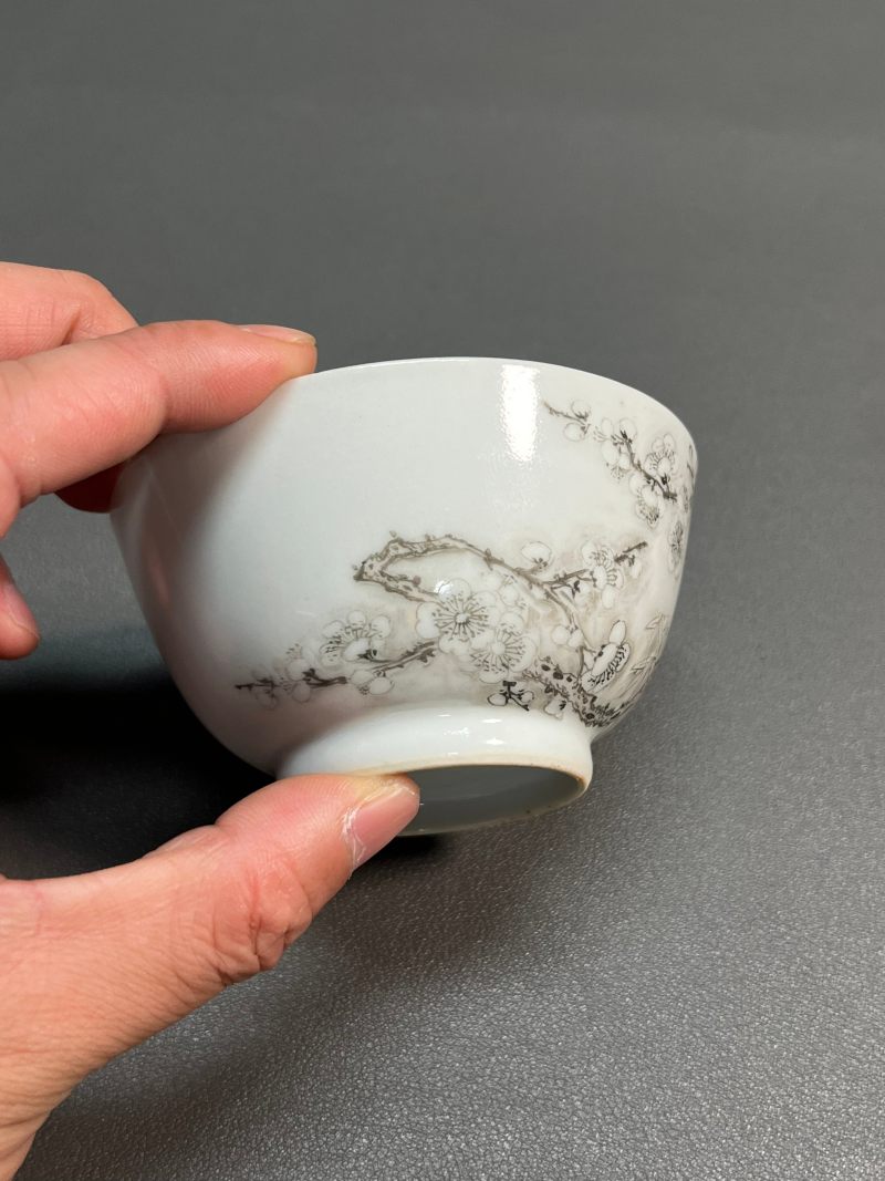 清雍正  墨彩梅花杯 - 图4