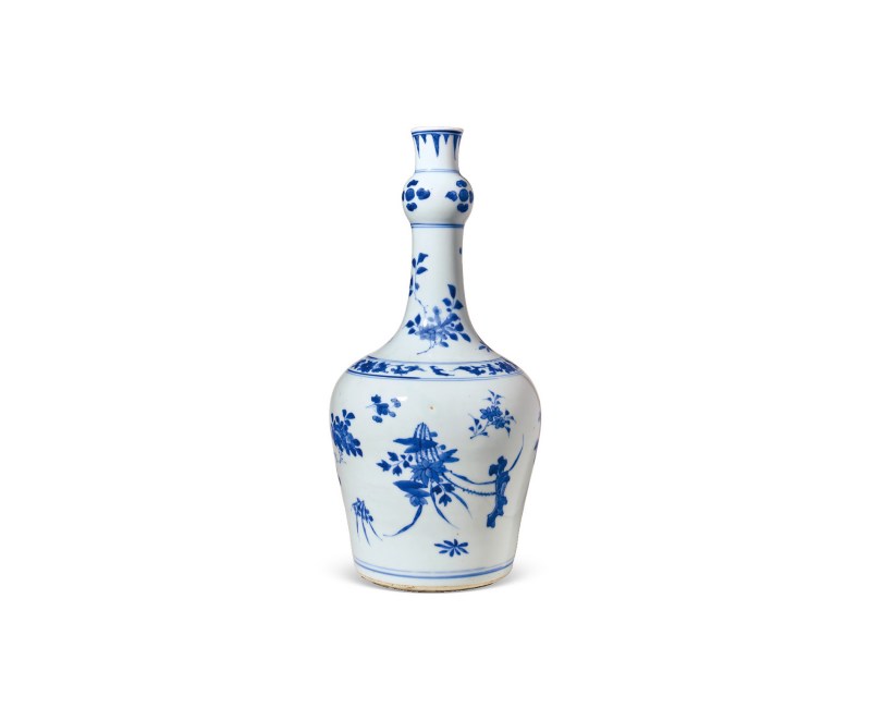明崇祯 青花花鸟图瓶
