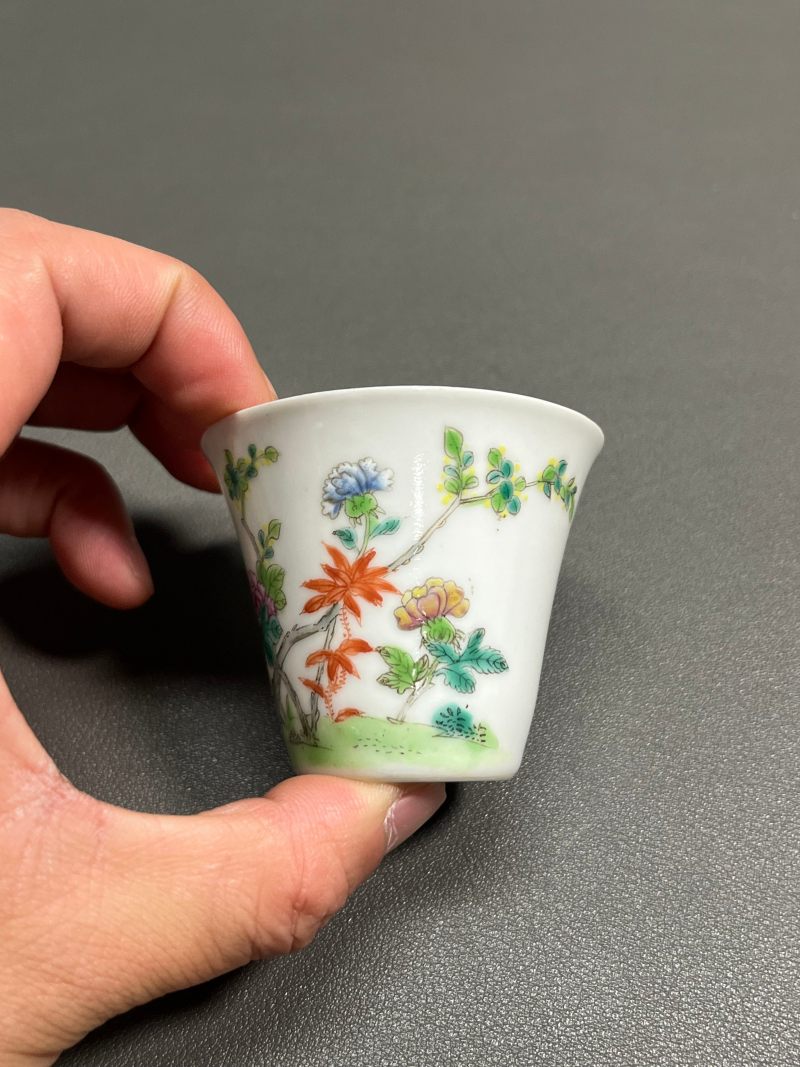 清道光  粉彩花卉纹杯（一对） - 图17