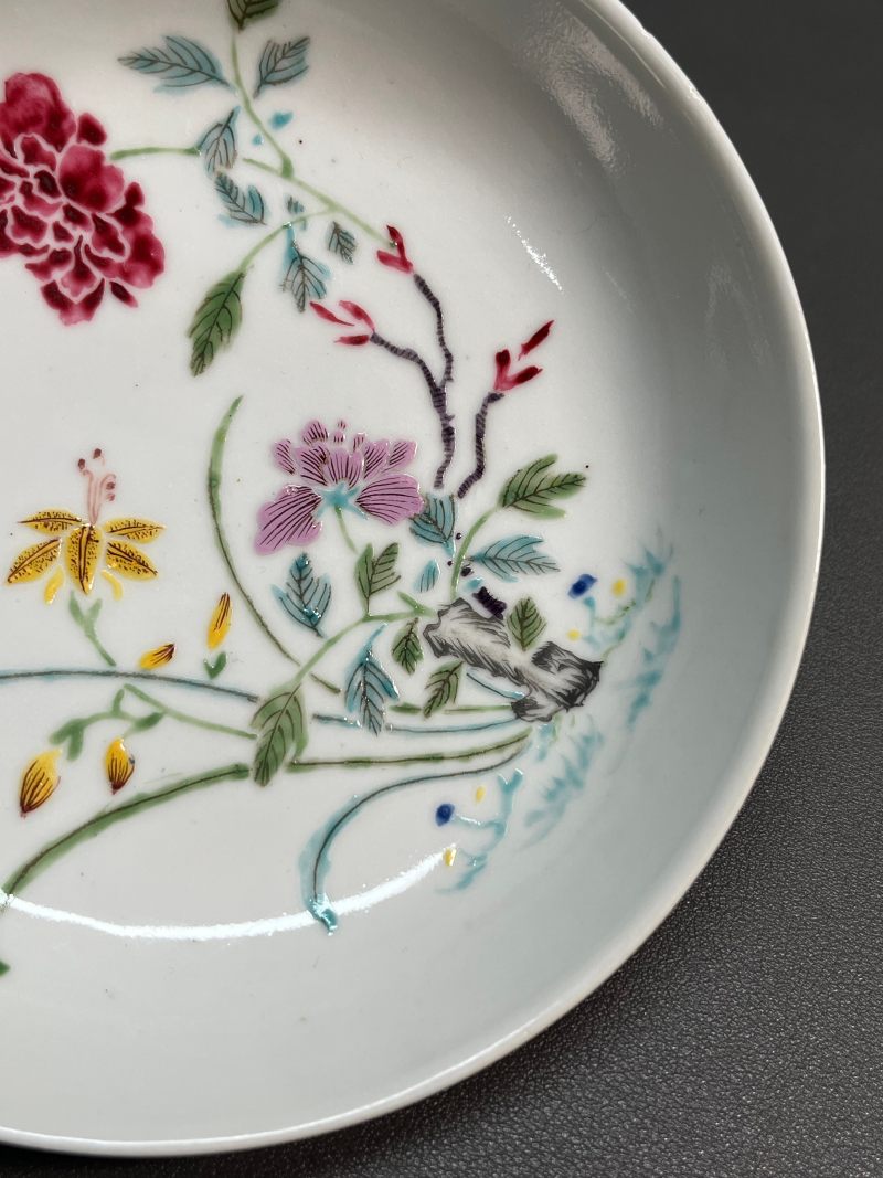 清雍正  粉彩蝶恋花盘 - 图9
