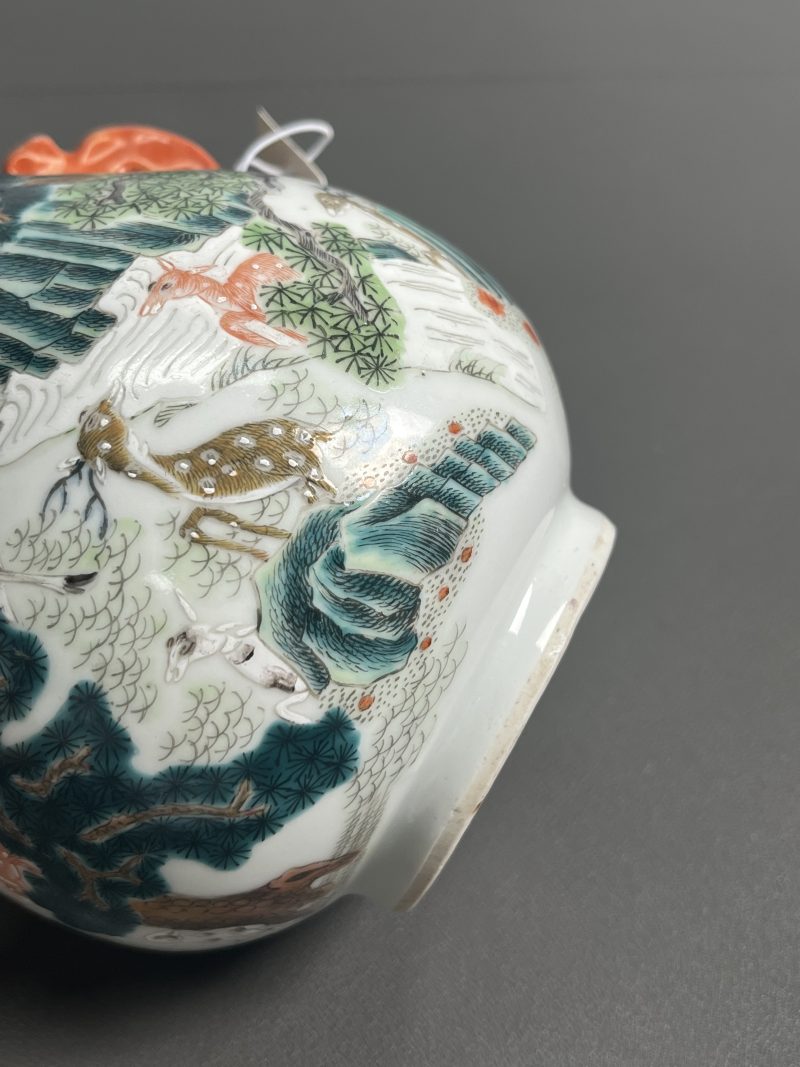 清晚期  粉彩松鹿图鹿头尊 - 图12