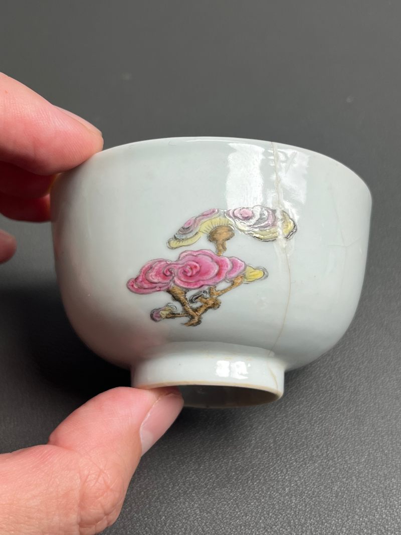 民国或更早  珐琅彩灵芝杯 - 图7