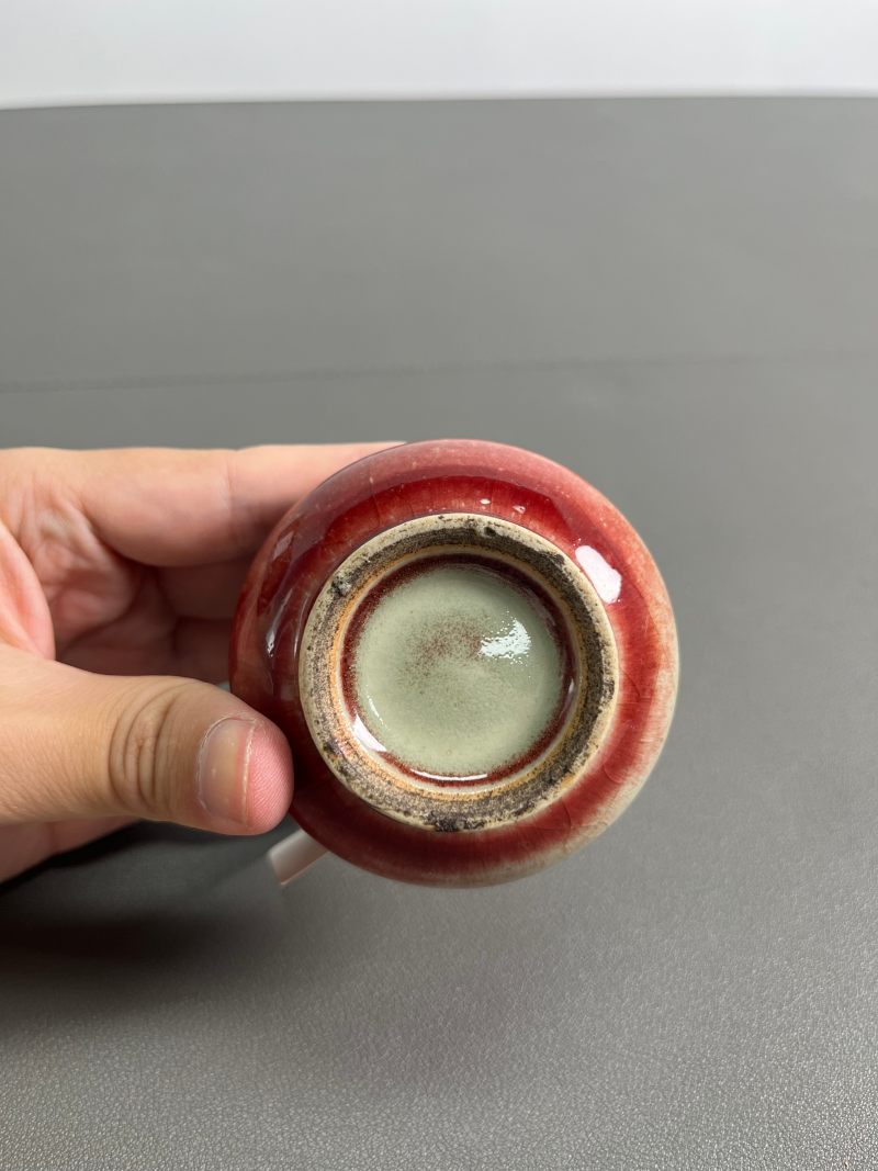 清乾隆 郎红釉蒜头瓶 - 图12