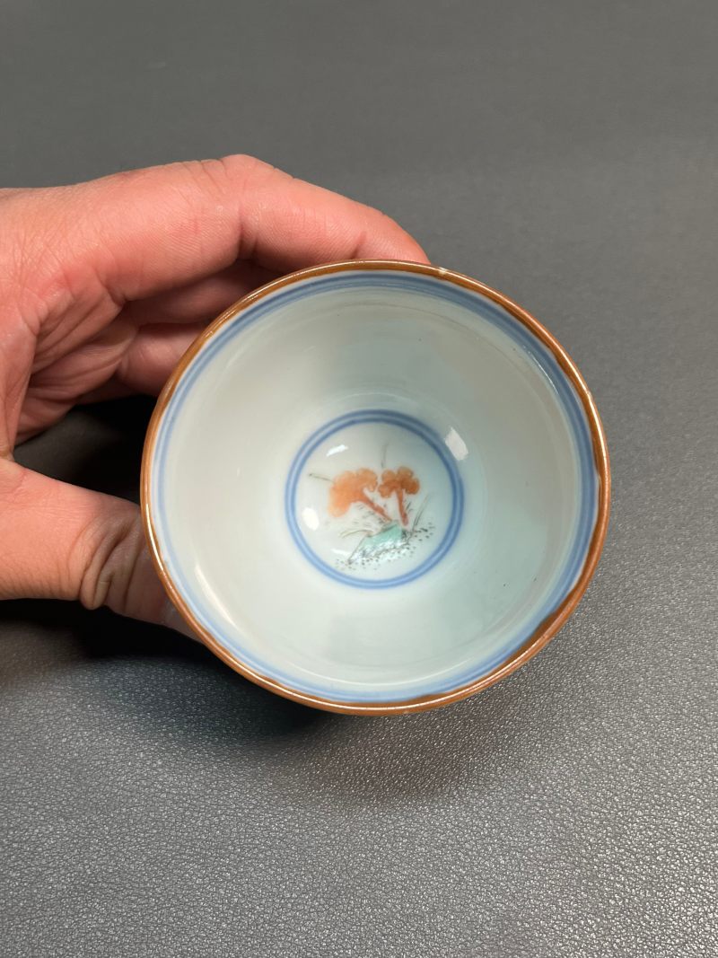 清康熙  五彩鸡趣图杯 - 图11