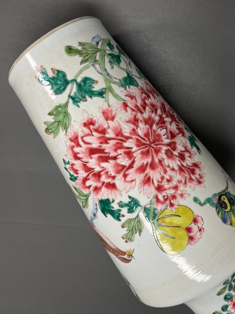 清雍正 粉彩花鸟图棒槌瓶 - 图10
