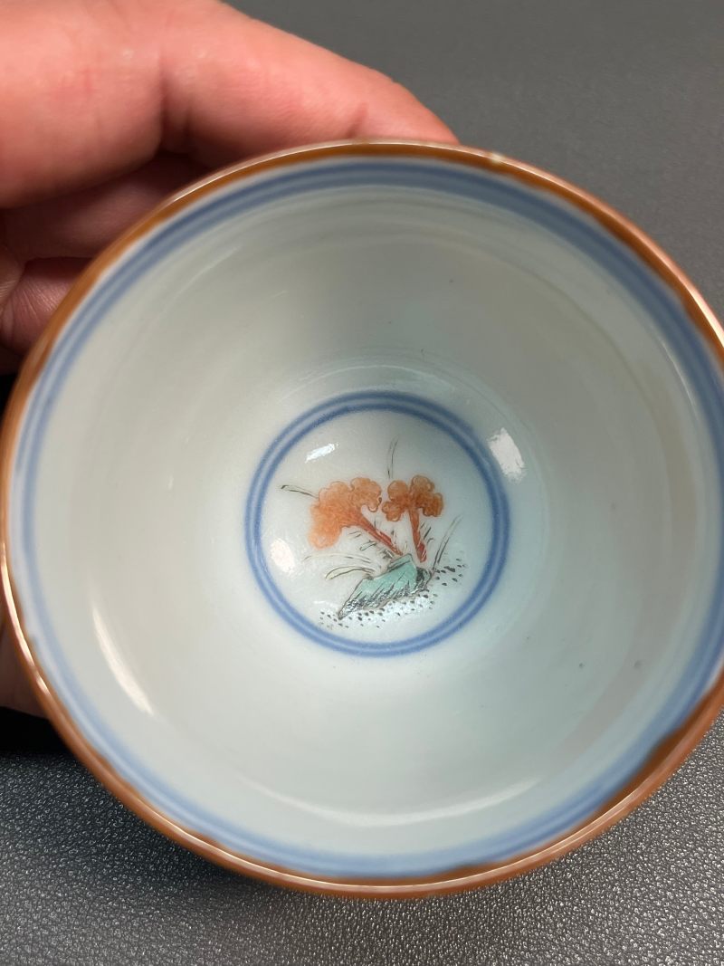 清康熙  五彩鸡趣图杯 - 图12