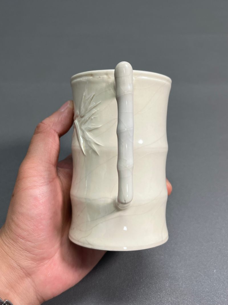 清  仿定贴塑螭龙竹节壶 - 图12