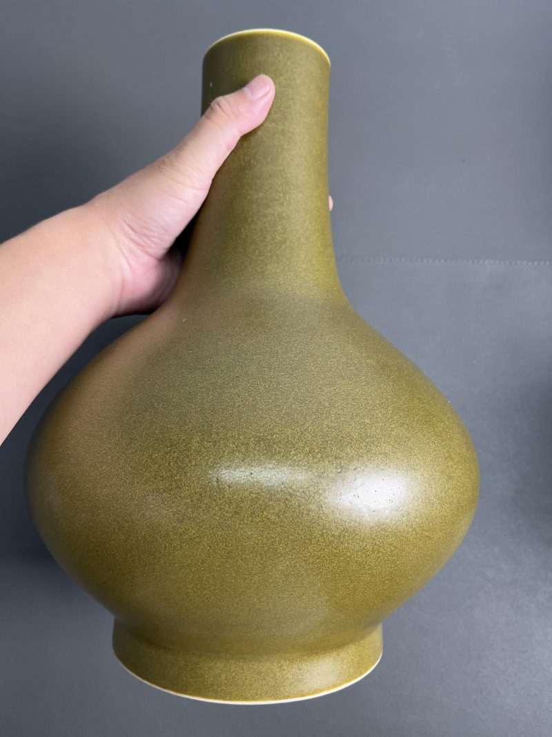 清光绪  茶叶末釉荸荠瓶 - 图7