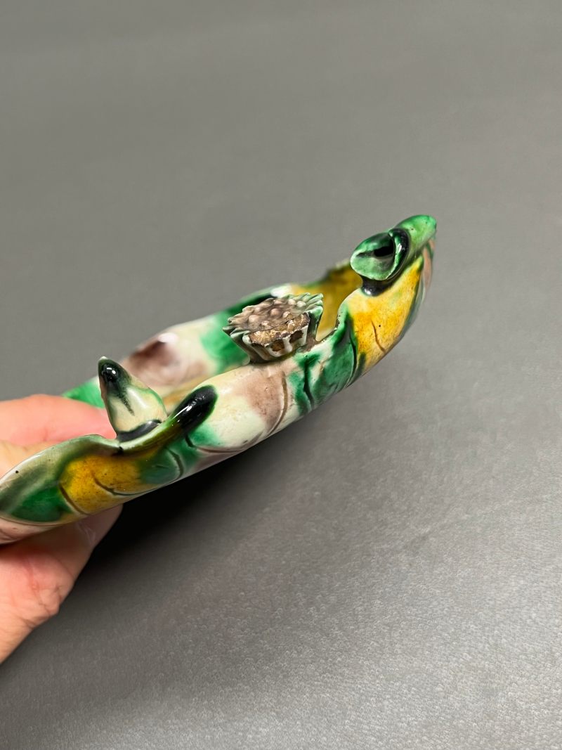 清康熙  虎皮三彩荷叶洗 - 图16