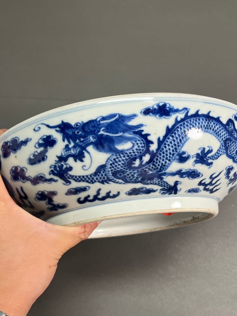 清光绪  青花云龙纹大捧盒 - 图5