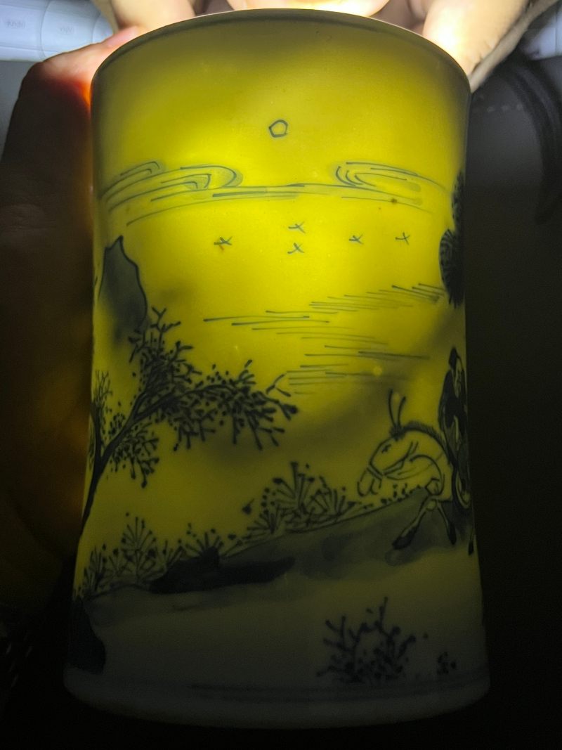 清康熙  青花踏雪寻梅图笔筒 - 图18