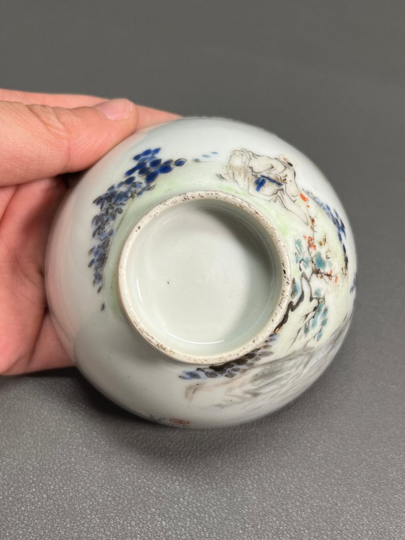 清晚期  浅绛彩王少维作茶圆 - 图14