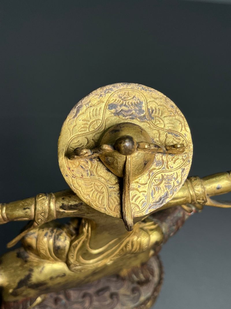 清早期  铜鎏金吉祥天母像 - 图10