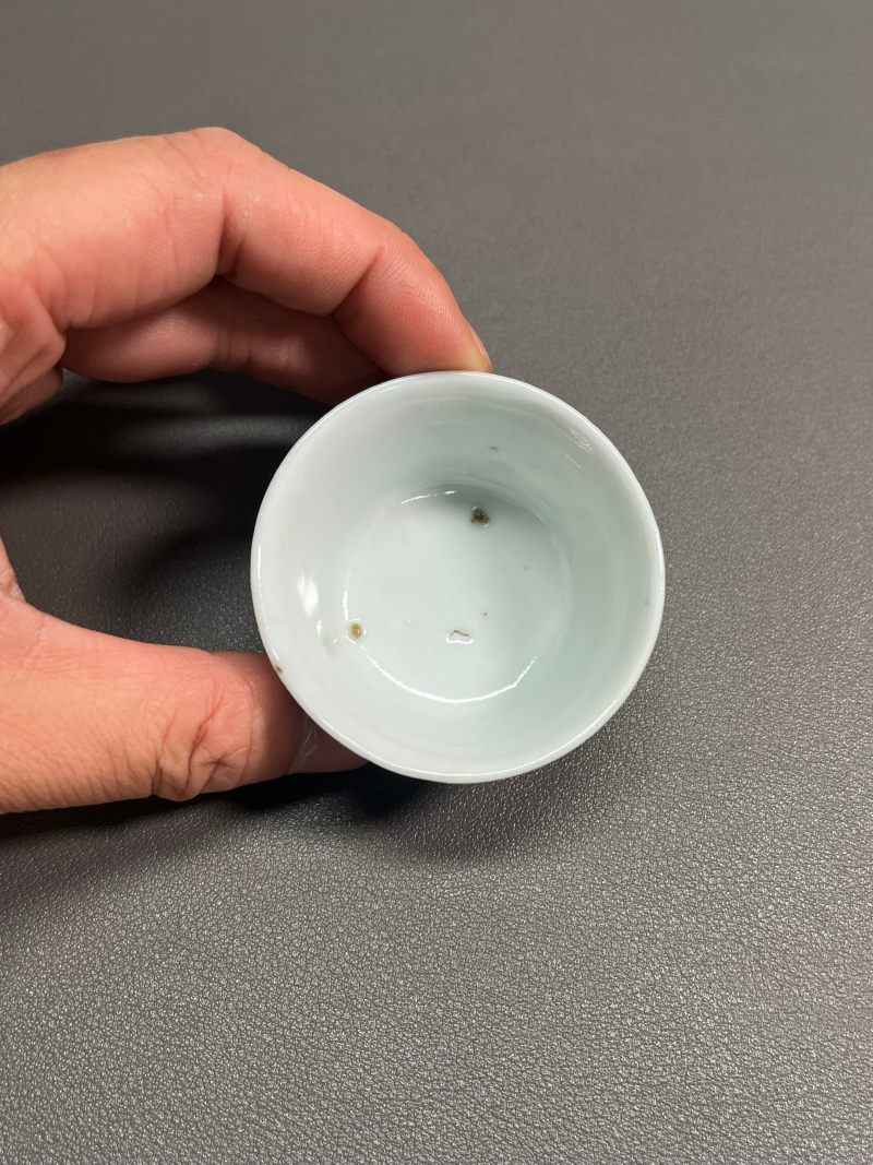 清中期  青花渔家乐图若深杯（一组 5 只） - 图16
